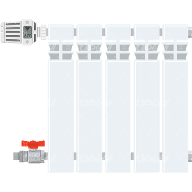 وکتور برداری شوفاژ هوشمند همراه با لوازم خانگی هوشمند