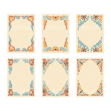 وکتور برداری فریم گل همراه با حاشیه گل و کادر گل و بوته