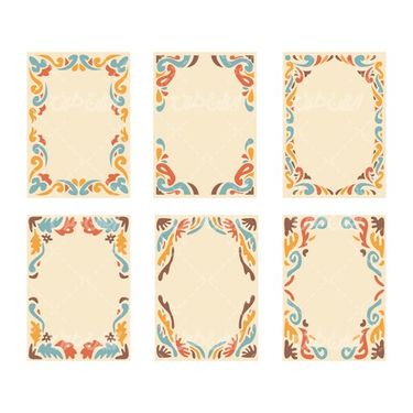 وکتور برداری فریم گل همراه با حاشیه گل و کادر گل و بوته