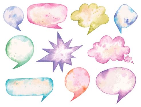 وکتور برداری حباب فکر همراه با لیبل رنگی و برچسب گرافیکی