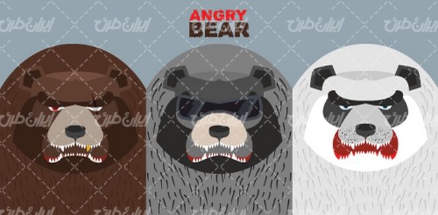 وکتور برداری خرس کارتونی همراه با برنامه کودک و حیوان کارتونی
