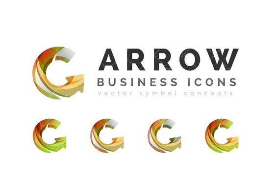 وکتور برداری لوگو فلش همراه با آیکن پیکان و علامت کمان