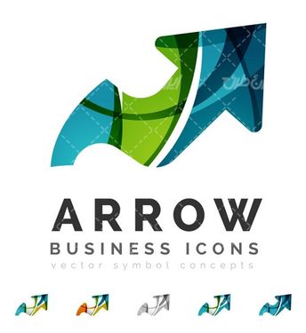 وکتور برداری لوگو فلش همراه با نماد پیکان و علامت کمان