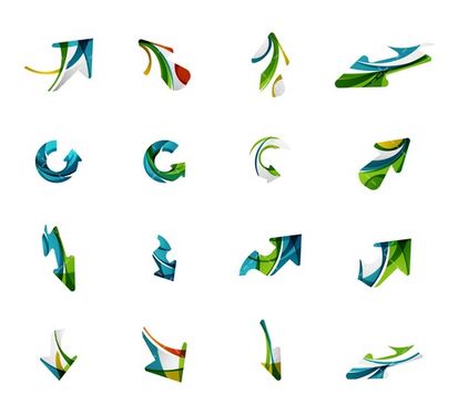 وکتور برداری لوگو فلش همراه با نماد پیکان و علامت کمان