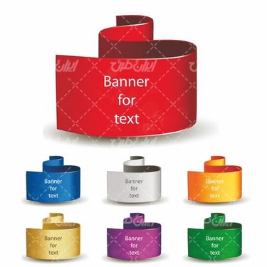 وکتور برداری لیبل رنگی همراه با برچسب رنگی و لیبل گرافیکی