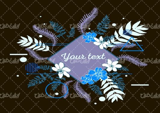 وکتور برداری گل و بوته همراه با طرح خام و پس زمینه گرافیکی