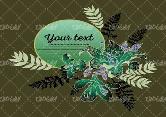 وکتور برداری گل و بوته همراه با طرح خام و پس زمینه گرافیکی