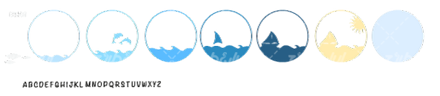 وکتور برداری دلفین همراه با قایق و دریا