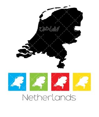 وکتور برداری نقشه جغرافیای هلند همراه با نقشه کشورها و نقشه