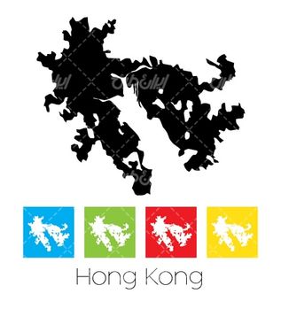 وکتور برداری نقشه جغرافیای هنگ کنگ همراه با نقشه کشورها و نقشه