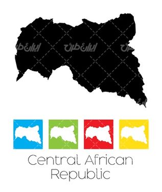 وکتور برداری نقشه جمهوری آفریقای مرکزی همراه با نقشه کشورها و نقشه