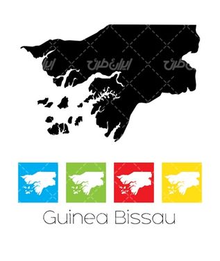 وکتور برداری نقشه گینه همراه با نقشه کشورها و نقشه