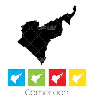 وکتور برداری نقشه کامرون همراه با نقشه کشورها و نقشه