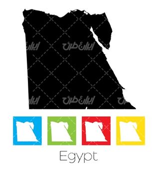 وکتور برداری نقشه مصر همراه با نقشه کشورها و نقشه