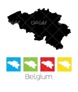 وکتور برداری نقشه بلژیک همراه با نقشه کشورها و نقشه