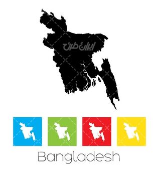 وکتور برداری نقشه بنگلادش همراه با نقشه کشورها و نقشه