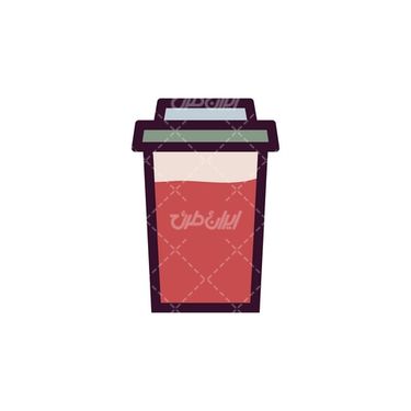 وکتور برداری قهوه فوری همراه با لیوان کاغذی قهوه و لیوان یکبار مصرف قهوه