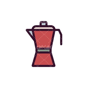 وکتور برداری قهوه جوش همراه با تجهیزات قهوه