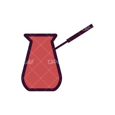 وکتور برداری قهوه جوش همراه با تجهیزات قهوه